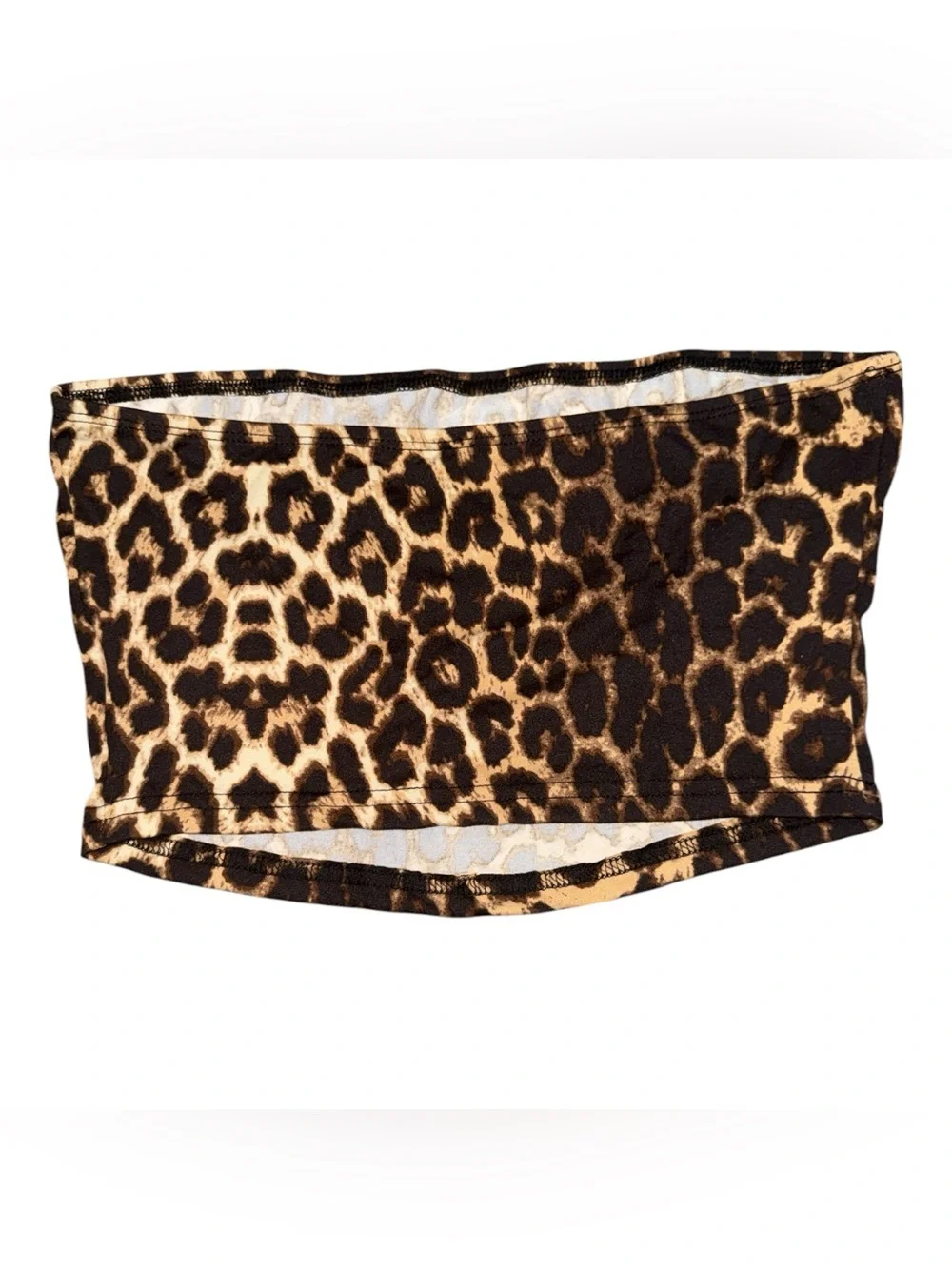 Leopard Print Tube Top Brown/Black NWT Sleeveless Crop Top Summer Animal Print